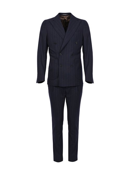 Abito doppipetto in misto lana a righe Sartitude Napoli | RED 2 1QUDSAE TXBZFRI73